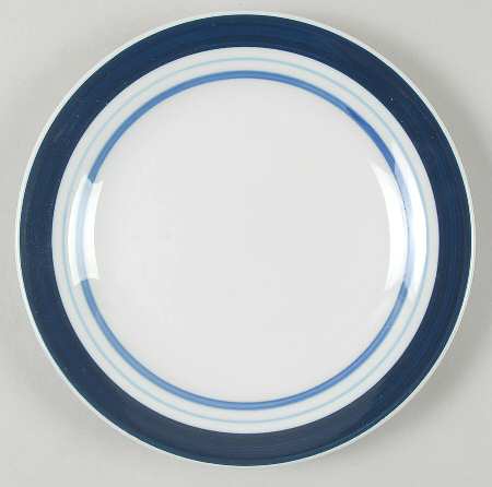 MULTI BAND BLUE Salad Plate