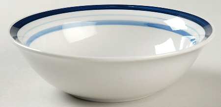 MULTI BAND BLUE Coupe Soup Bowl