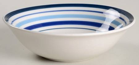MULTI BAND BLUE Coupe Soup Bowl