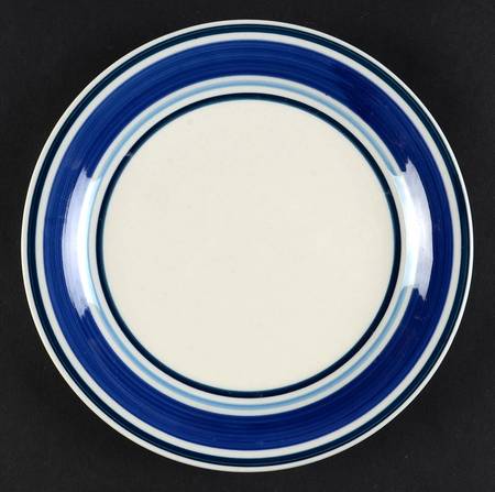 MULTI BAND BLUE Salad Plate