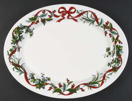 Holiday Garden 16" Oval Serving Platter