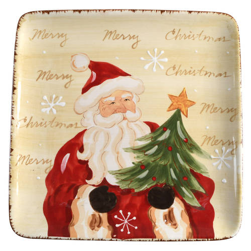 Woodland Santa Square Dinner Plate