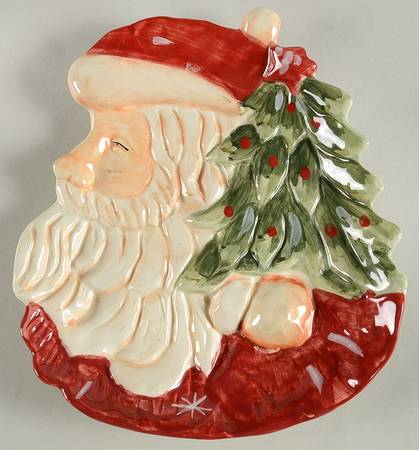 Woodland Santa Figural Salad Plate