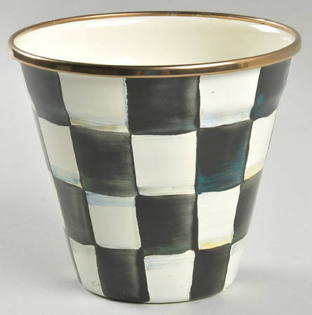 Courtly Check (Enamelware) 4" Flower Pot