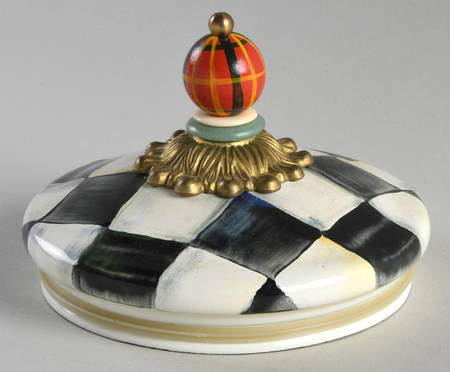 Courtly Check (Enamelware) Lid for Small Canister