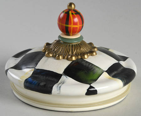 Courtly Check (Enamelware) Lid for Medium Canister