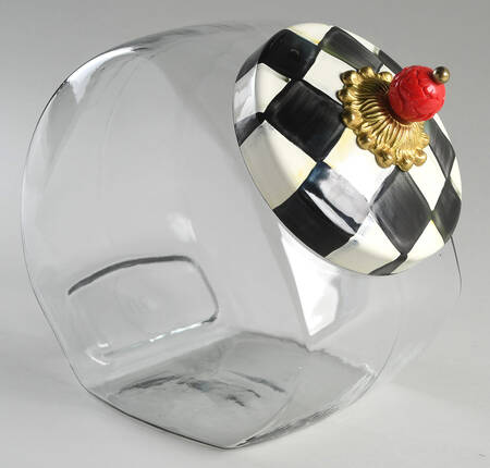 Courtly Check (Enamelware) Glassware Cookie Jar & Lid
