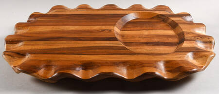 Courtly Check (Enamelware) Wood Tray for Cheese & Cracker Set