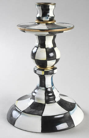 Courtly Check (Enamelware) 8" Tall Candlestick