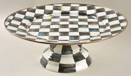 Courtly Check (Enamelware) 16" Diameter Pedistal Cake Stand