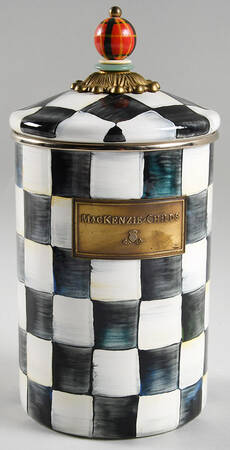 Courtly Check (Enamelware) Large Canister & Lid