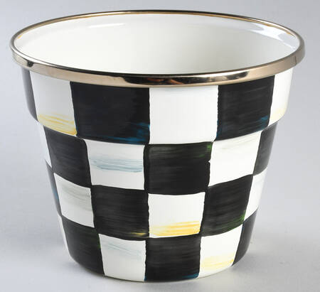 Courtly Check (Enamelware) 5" Flower Pot