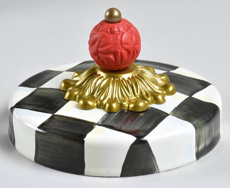 Courtly Check (Enamelware) Lid for Glassware Treat Jar