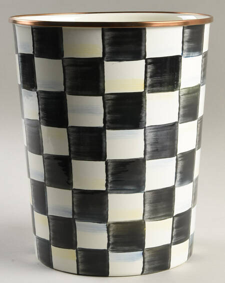 Courtly Check (Enamelware) Metal Waste Basket