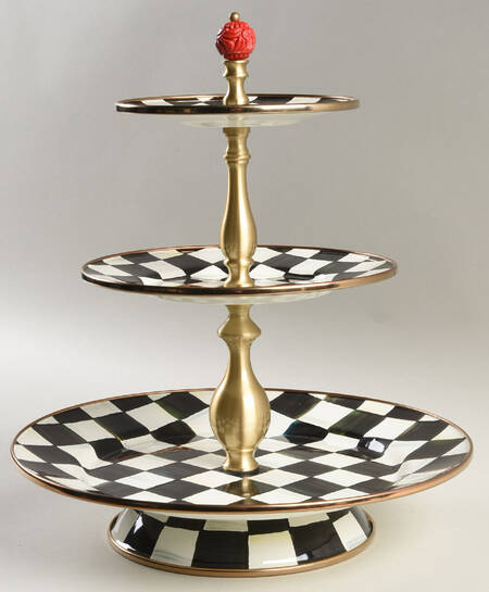 Courtly Check (Enamelware) 3 Tier Serving Tray