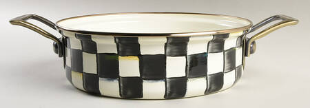 Courtly Check (Enamelware) 3 Quart Metal Stew Pot No Lid