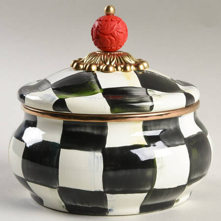 Courtly Check (Enamelware) Round Box & Lid