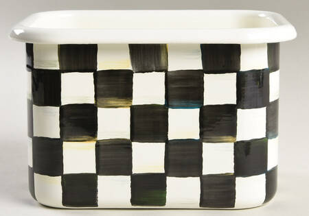 Courtly Check (Enamelware) Recipe Box No Lid