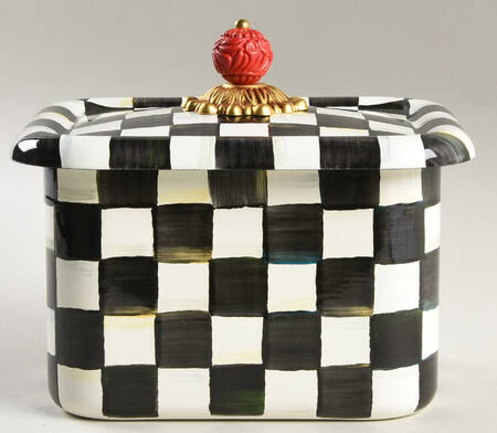 Courtly Check (Enamelware) Recipe Box & Lid