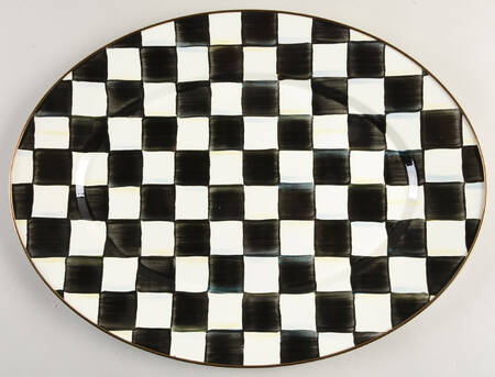 Courtly Check (Enamelware) 19" Oval Serving Platter