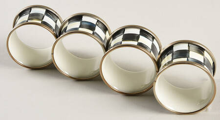 Courtly Check (Enamelware) Napkin Ring - Set of 4