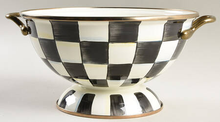 Courtly Check (Enamelware) Large Handled Fruit Bowl