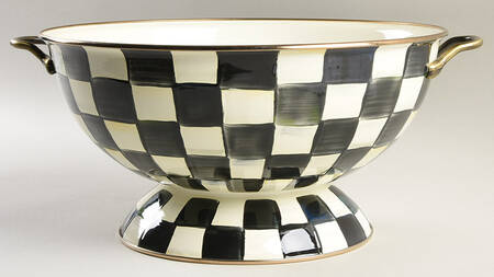 Courtly Check (Enamelware) Large Footed Fruit Bowl
