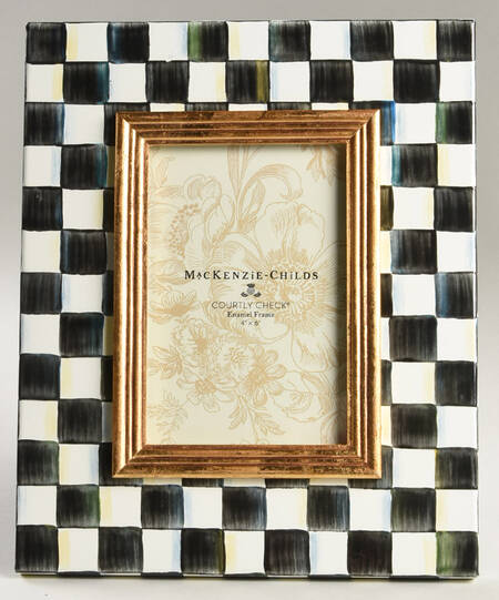 Courtly Check (Enamelware) Frame-Holds 4" X 6"