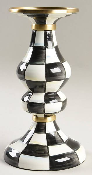 Courtly Check (Enamelware) 9" Pillar Candleholder