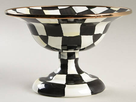 Courtly Check (Enamelware) Round Compote (Height X Width)