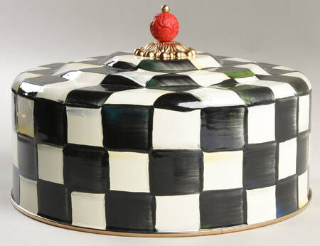 Courtly Check (Enamelware) Lid for Metal Cake Safe (16" Chop/Round Platter)