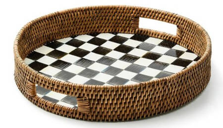 Courtly Check (Enamelware) 16" Round Tray