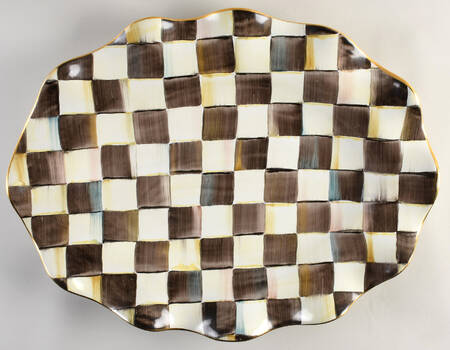 Courtly Check (Enamelware) 21" Oval Serving Platter