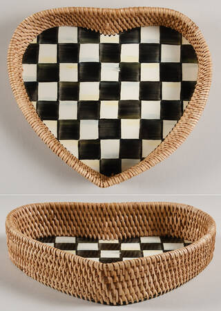 Courtly Check (Enamelware) Heart Shaped Tray