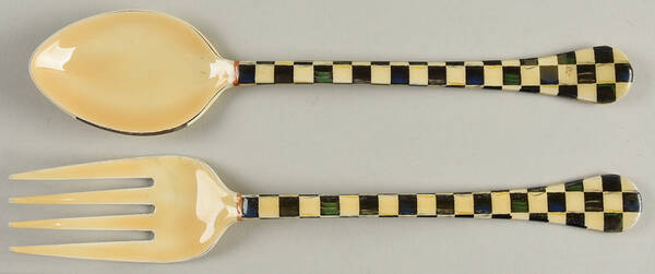 Courtly Check (Enamelware) Serving Fork and Spoon Set