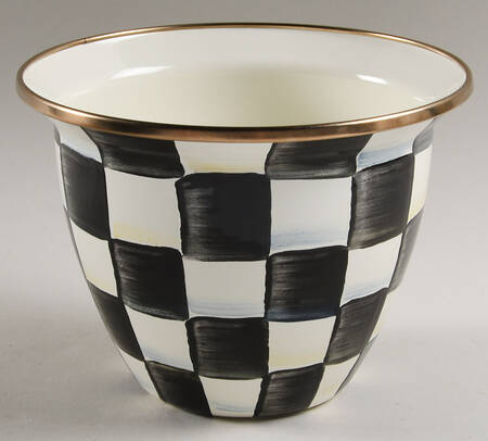 Courtly Check (Enamelware) 5" Flower Pot