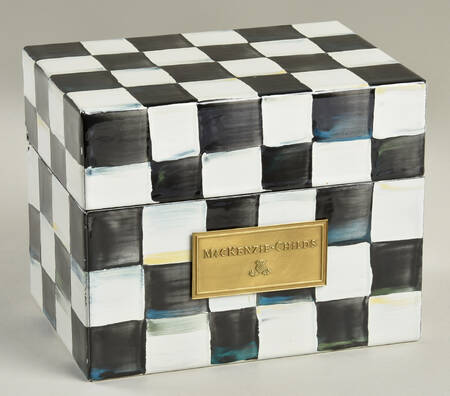 Courtly Check (Enamelware) Hinged Recipe Box-Tin