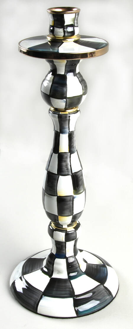 Courtly Check (Enamelware) 14" Candlestick