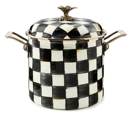 Courtly Check (Enamelware) 7 Quart Metal Stockpot & Lid