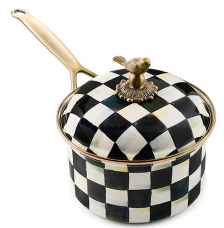 Courtly Check (Enamelware) 2.25 Quart Saucepan with Lid