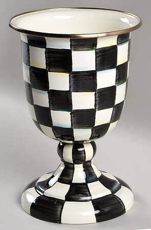 Courtly Check (Enamelware) Pedestal Vase