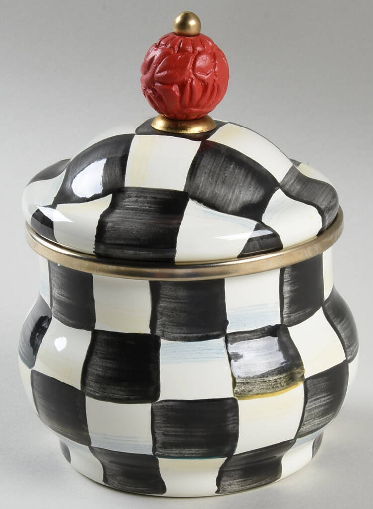 Courtly Check (Enamelware) Sugar Bowl & Lid by MacKenzie-Childs