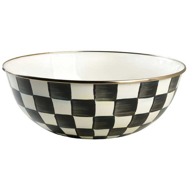 Courtly Check (Enamelware) 13" Round Vegetable Bowl