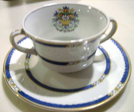 MEA133 (White) Footed Cream Soup Bowl & Saucer Set