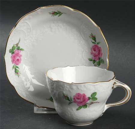 Rose Pink (Embossed) Footed Cup & Saucer Set