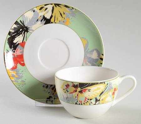 Modern Butterfly Flat Cup & Saucer Set
