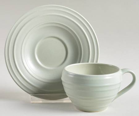 Swirl Sage Flat Demitasse Cup & Saucer Set