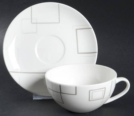 Geometric Squares Flat Cup & Saucer Set by Mikasa