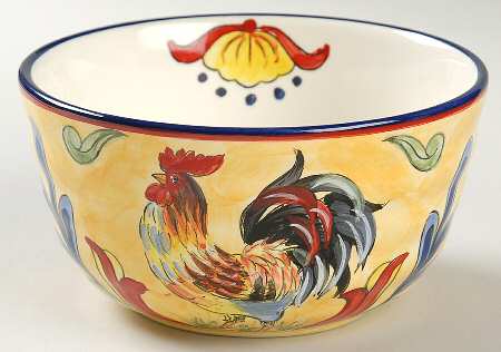 Yellow Talavera Rooster Soup/Cereal Bowl