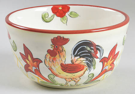 Orange Talavera Rooster Soup/Cereal Bowl